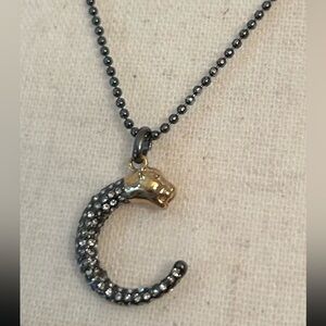 Stella & Dot | Black Panther Pave Stone  Necklace EUC